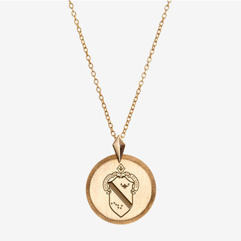 Gold Alpha Phi Florentine Crest Necklace Petite