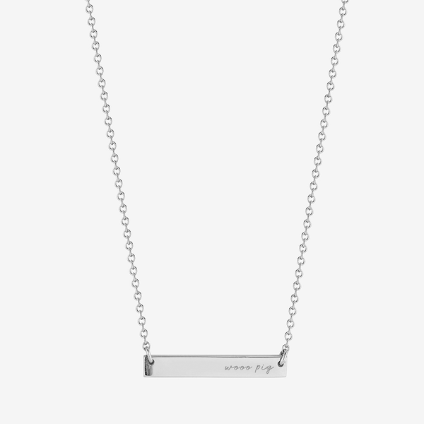 Arkansas Wooo Pig Horizontal Bar Necklace