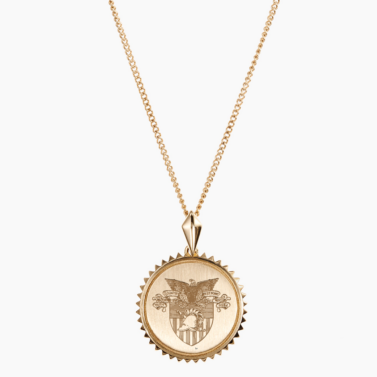 West Point Sunburst Crest Necklace Gold