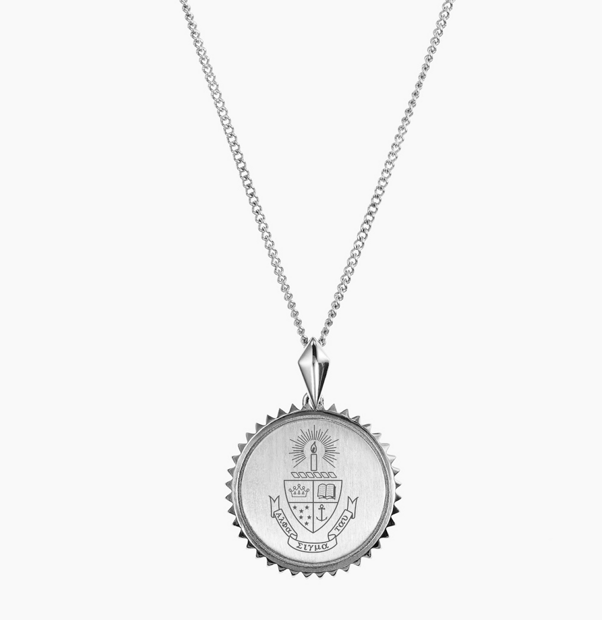 Alpha Sigma Tau Sunburst Crest Necklace