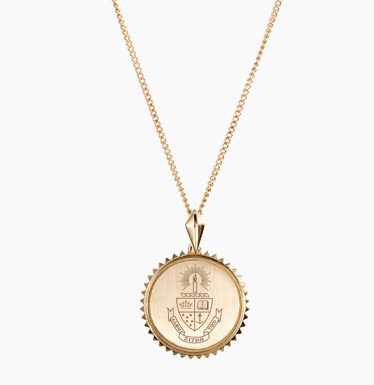 Alpha Sigma Tau Sunburst Crest Pendant