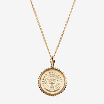 Gold Auburn Sunburst Crest Necklace