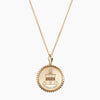 14K Gold and Cavan Gold Alpha Chi Omega AXO  Crest Sunburst Necklace