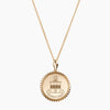 14K Gold and Cavan Gold Alpha Chi Omega AXO  Crest Sunburst Necklace