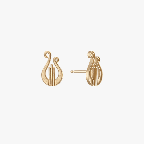 Alpha Chi Omega Lyre Stud Earrings