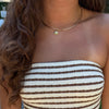 Neck Collar shown on figure in gold with Seashell Charm