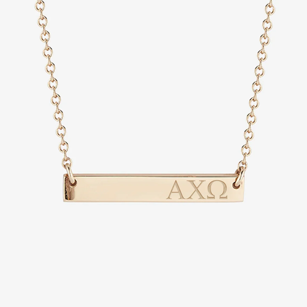 Alpha Chi Omega Horizontal Bar Necklace