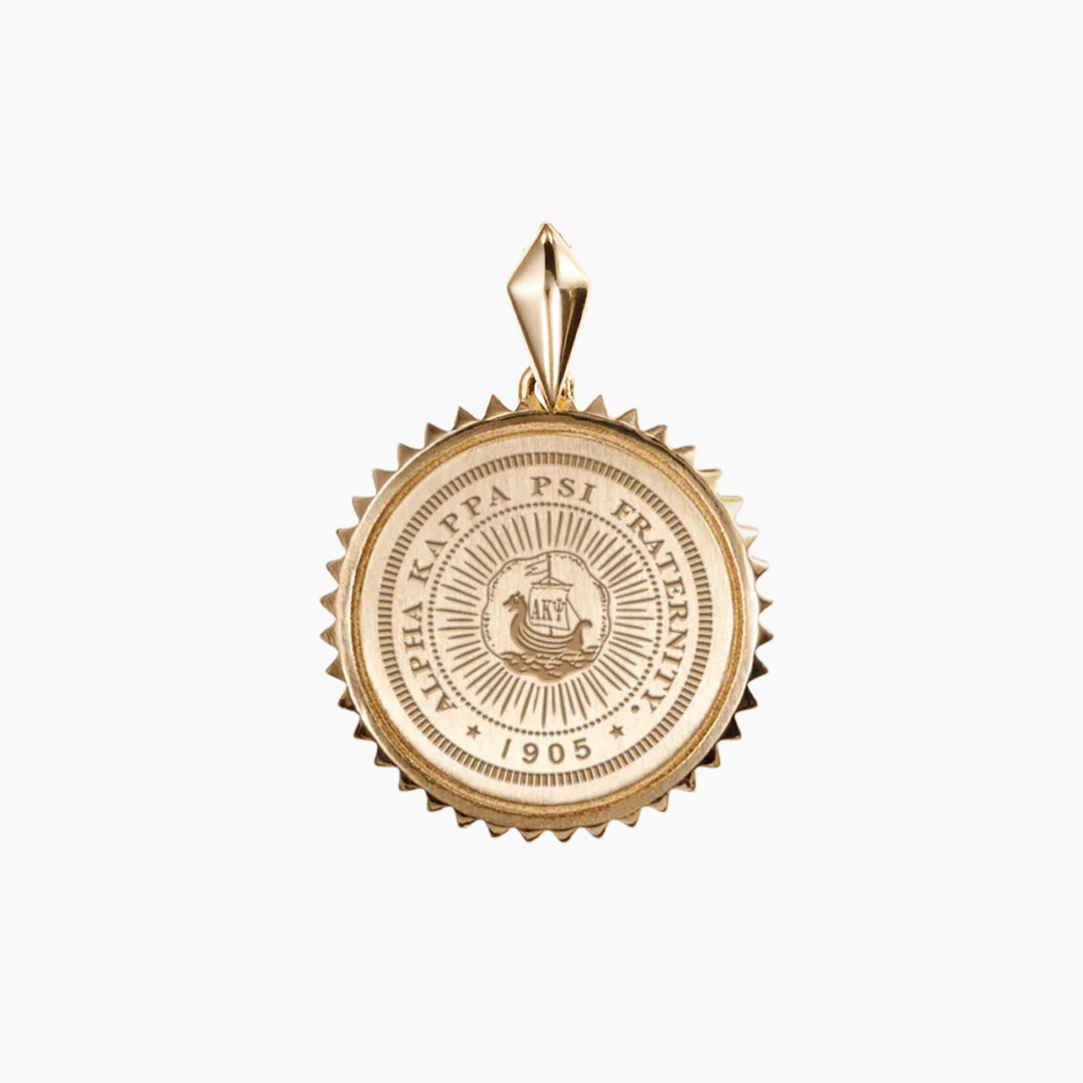 Alpha Kappa Psi Sunburst Crest Pendant
