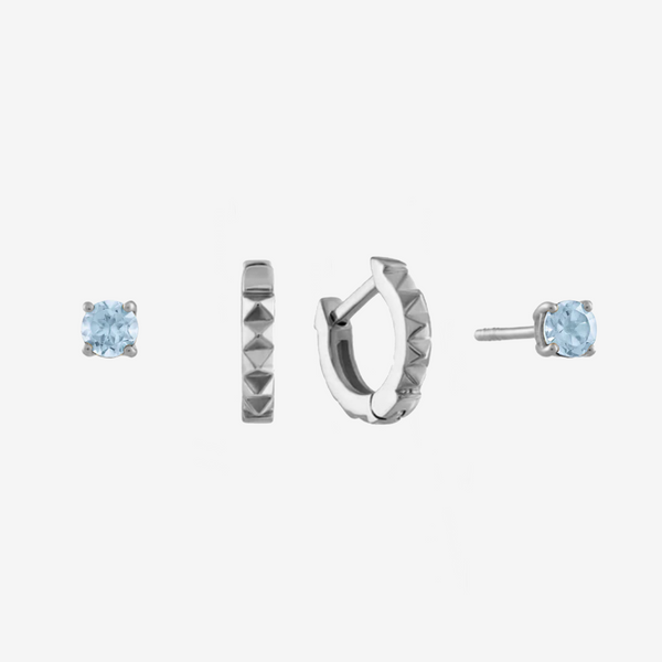 Aquamarine Sunburst Earring Bundle