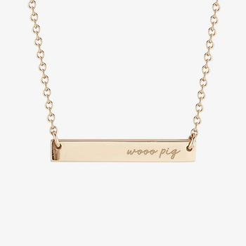 Arkansas Wooo Pig Horizontal Bar Necklace