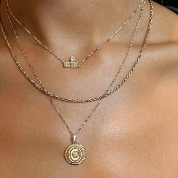 Clemson Sunburst Pendant on figure