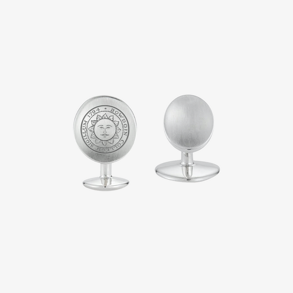 Bowdoin Crest Silver Cufflinks