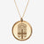 Gold Brown Florentine Crest Necklace Large