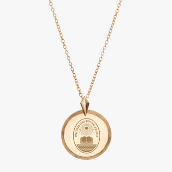 Bucknell University Seal Florentine Necklace Petite in Cavan Gold 14K Gold
