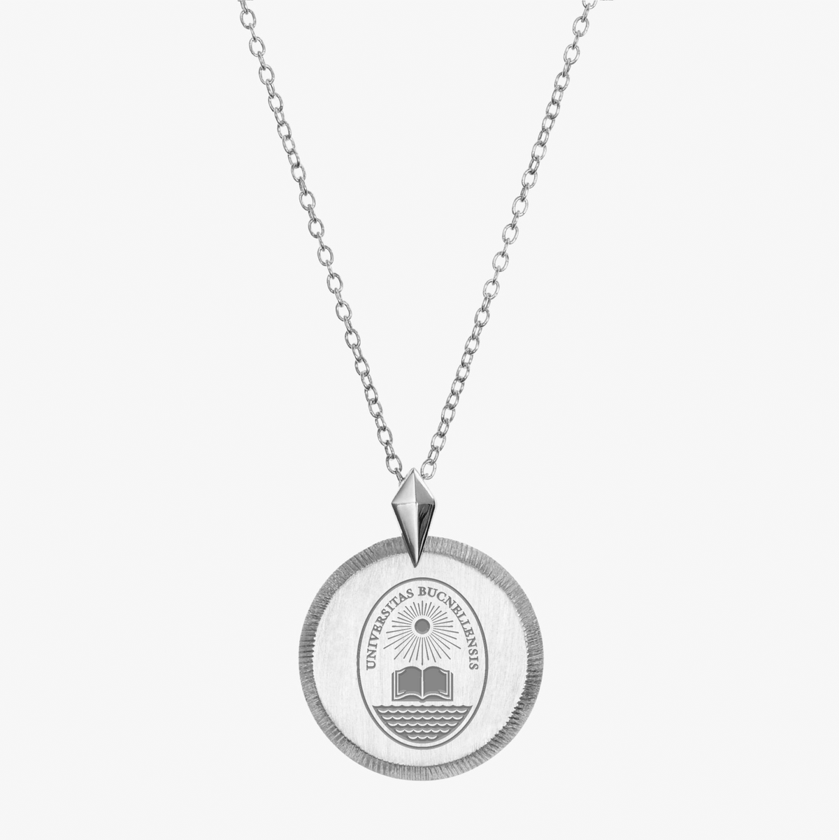 Bucknell University Seal Florentine Necklace Petite in Sterling Silver