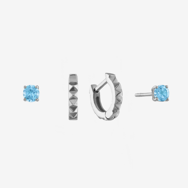 Blue Topaz Stud Earring Bundle