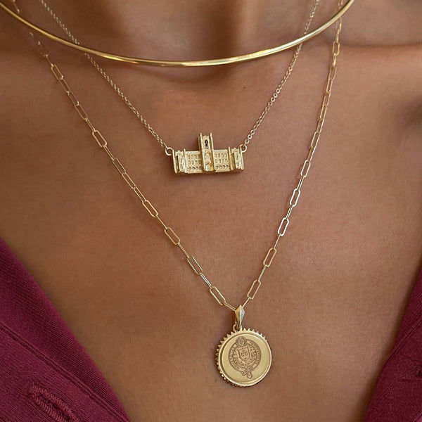 Fordham Sunburst Pendant on figure