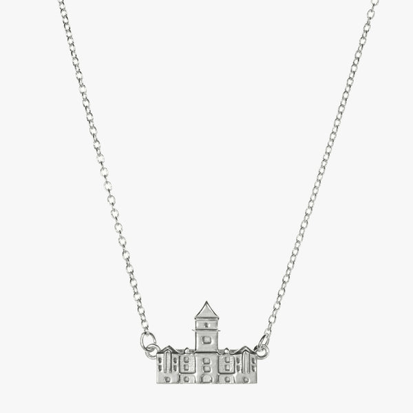 Silver Clemson Tillman Hall Necklace