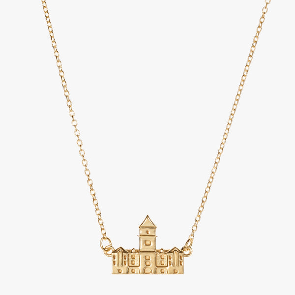 Gold Clemson Tillman Hall Necklace