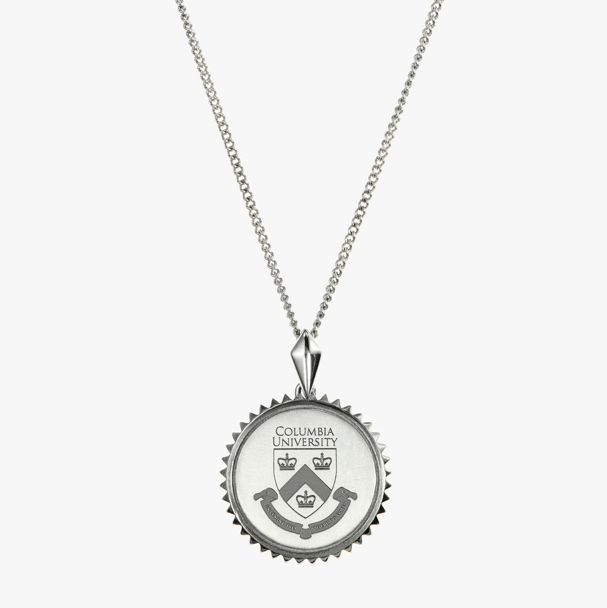 Silver Columbia Sunburst Crest Necklace