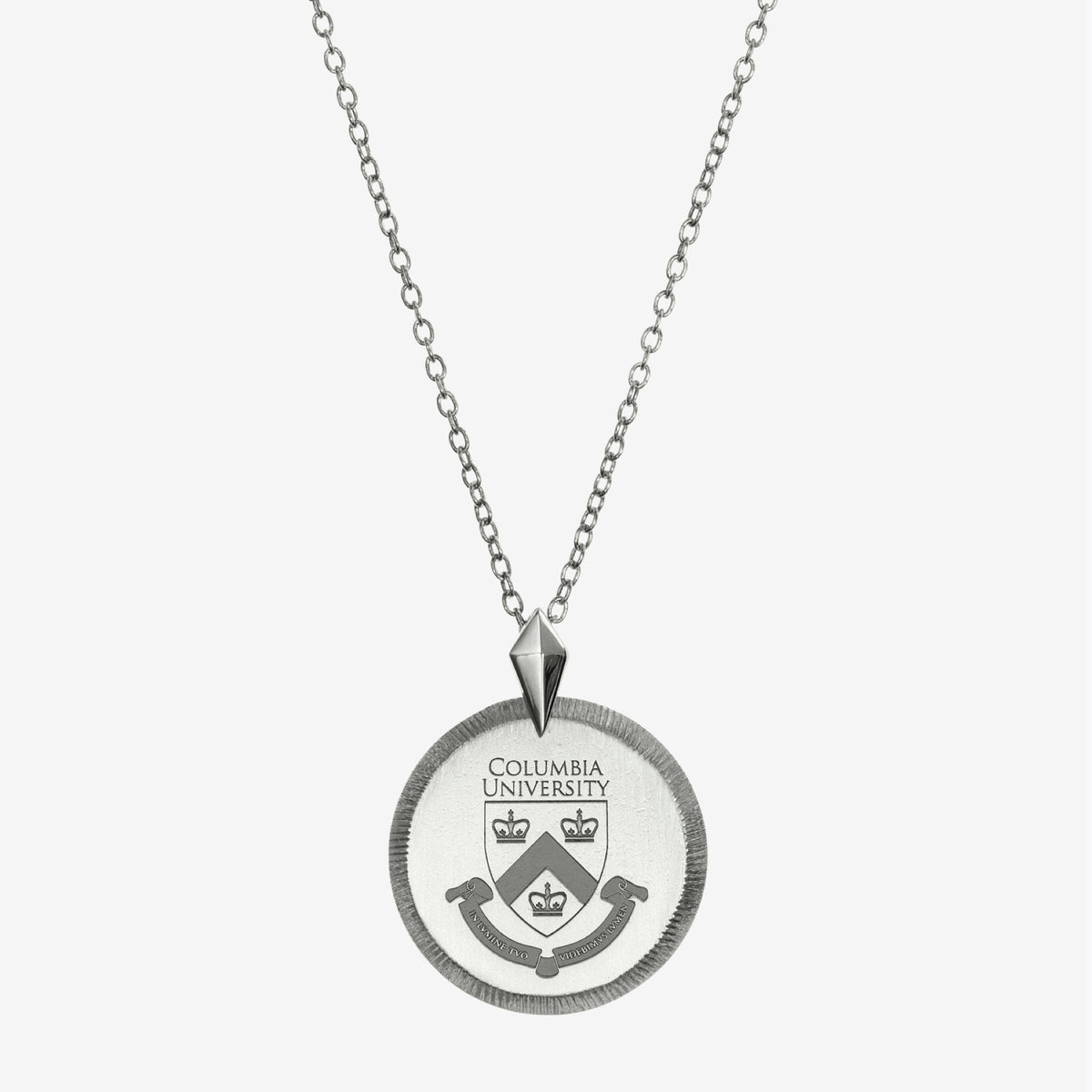 Silver Columbia Florentine Crest Necklace Petite