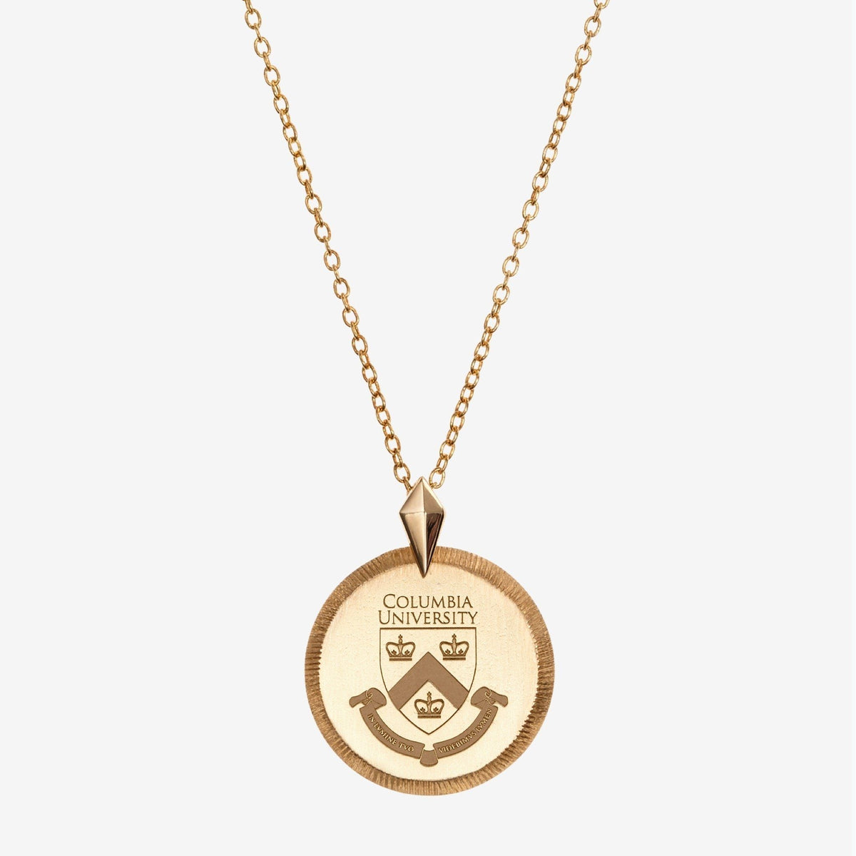 Gold Columbia Florentine Crest Necklace Petite