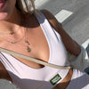Oklahoma State Sunburst Pendant shown on figure in gold on Cable Chain with Kappa Kappa Gamma Charm Bundle in gold
