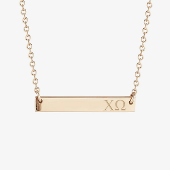Chi Omega Horizontal Bar Necklace