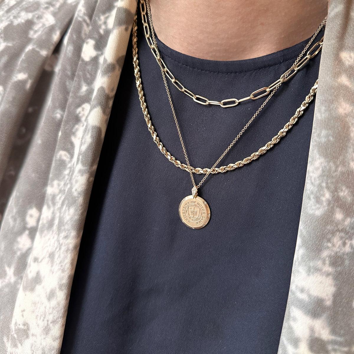 Notre Dame 7-Point Diamond Pendant