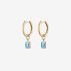 Blue Topaz Classic Earring Bundle Hoops Pair Gold 