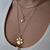 Clemson Paw Charms in both sizes shown on figure in gold with Neck Collar in gold