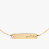 University of Michigan Go Blue Horizontal Necklace Cavan Gold Close Up