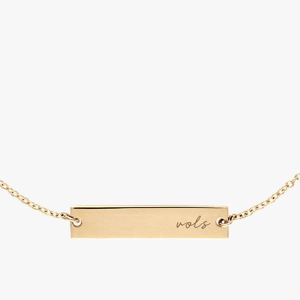Tennesse Vols Horizontal Necklace Cavan Gold Close Up