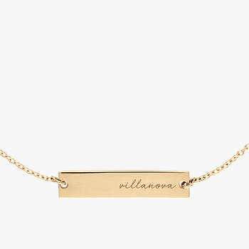 Villanova University Horizontal Necklace Cavan Gold Close Up