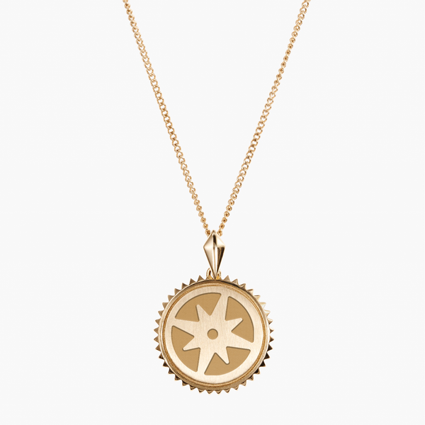 Theta Phi Alpha Sunburst Compass Necklace