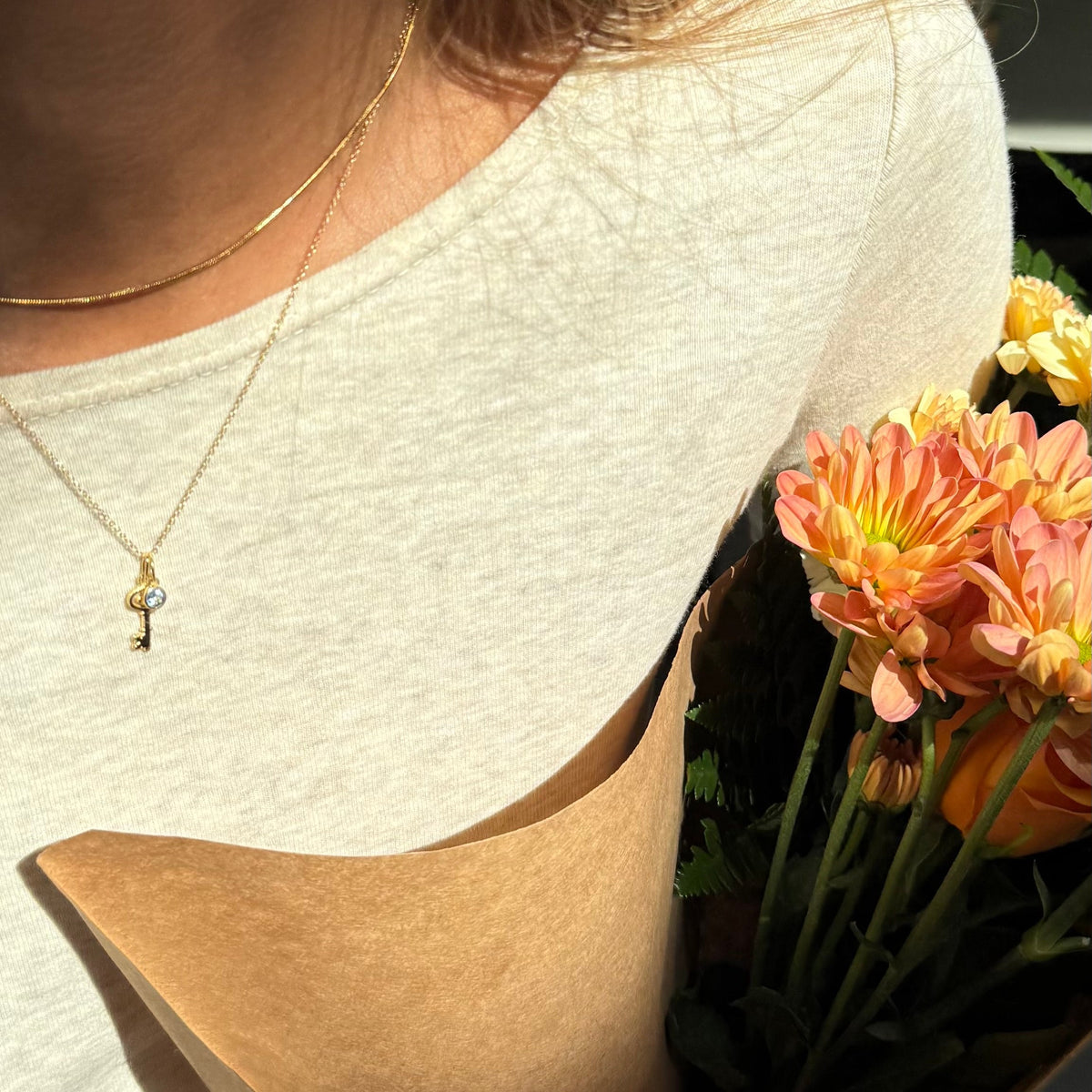 Kappa Kappa Gamma Key Bundle shown on figure in gold