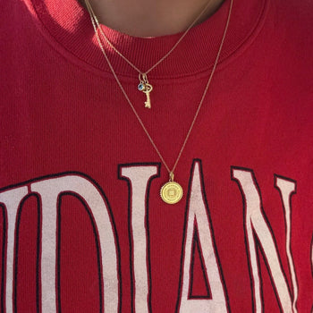 Indiana Sunburst Crest Pendant on figure