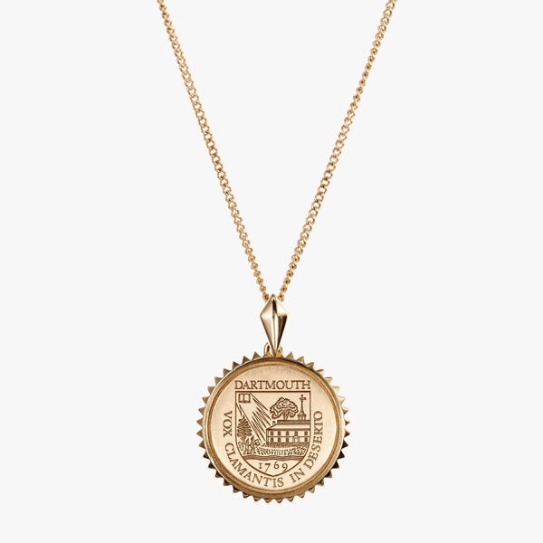 Gold Vermeil 14K Gold Dartmouth Crest Sunburst Necklace