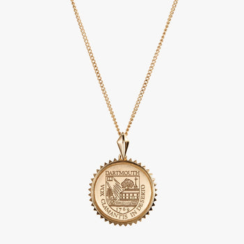 Gold Vermeil 14K Gold Dartmouth Crest Sunburst Necklace