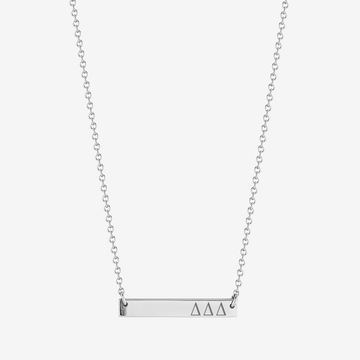 Delta Delta Delta Horizontal Bar Necklace in Sterling Silver