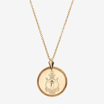 Gold Delta Gamma Florentine Crest Necklace Petite