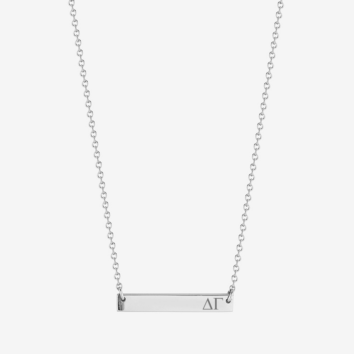 Delta Gamma Horizontal Bar Necklace in Sterling Silver