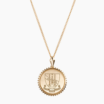 Gold Delta Phi Epsilon Sunburst Crest Necklace