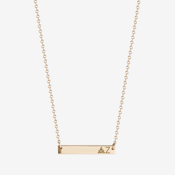 Delta Zeta Horizontal Bar Necklace in Cavan Gold and 14K Gold