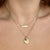 Dartmouth Horizontal Bar Necklace shown on figure in gold with Dartmouth Sunburst Bundle on Link Chain Necklace