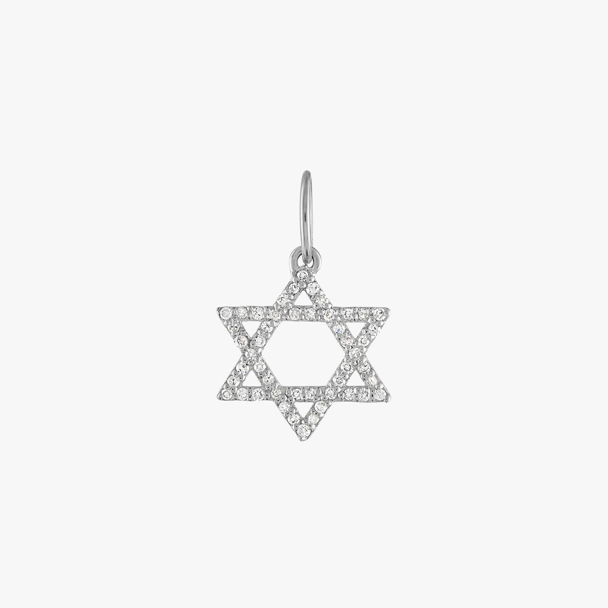 Diamond Star of David Charm Sterling Silver