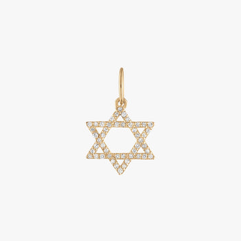 Diamond Star of David Charm Cavan Gold