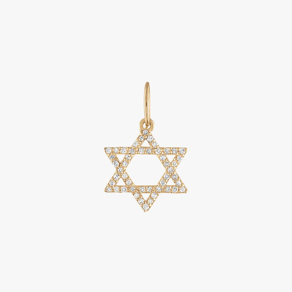 Diamond Star of David Charm Cavan Gold