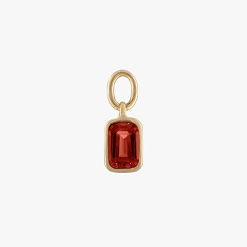 Garnet Earring Charm Gold Hardware