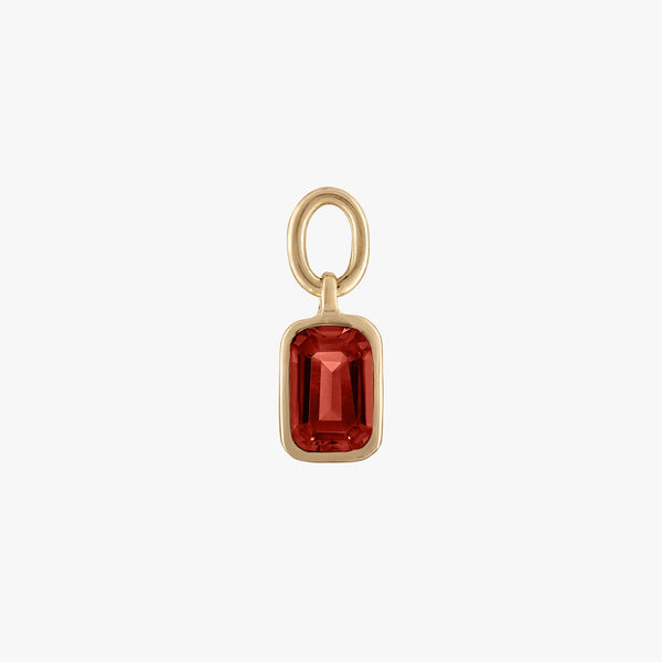 Garnet Earring Charm Gold Hardware